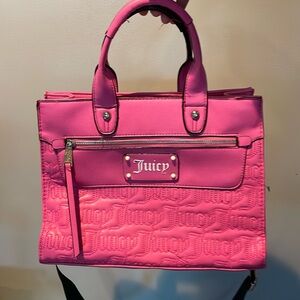 Juicy Couture pink bag with black adjustable signature strap